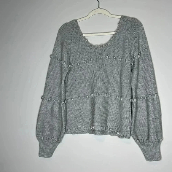 STORIA Gray Pom Pom Sweater - Picture 12 of 13